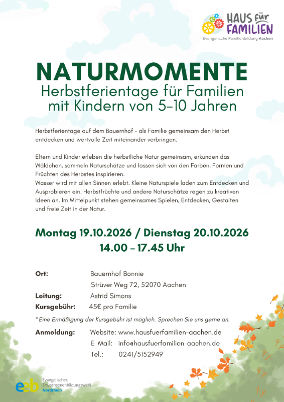 Naturmomente – Feriengebot für Familien mit Kindern