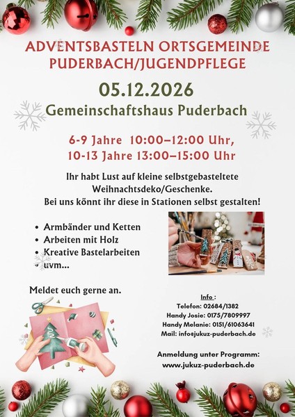 Adventsbasteln Ortsgemeinde Puderbach/Jugendpflege