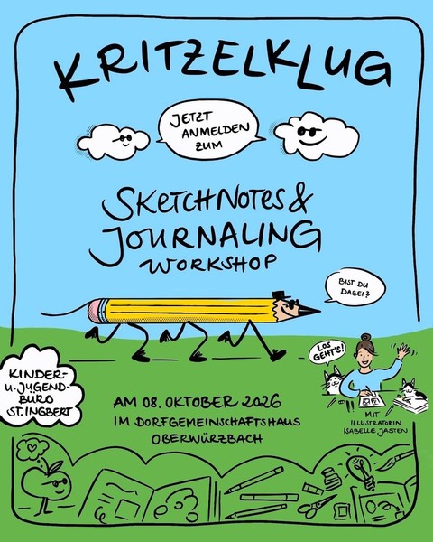 🎨✏️Kritzelklug-Workshop mit Illustratorin Isabelle Jasten📚✍️