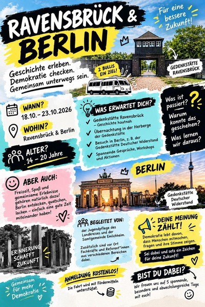 Ravensbrück und Berlin! Geschichte erleben. Demokratie checken. Gemeinsam unterwegs sein.